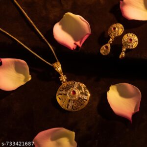 Micro Gold Forming Pendant Set*Czarina / Mandala Style Pendant*Daily Wear Set