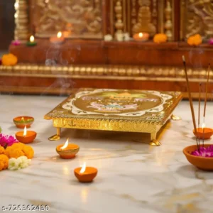 Pooja Bajot*Pooja Chowki*Chaurang (or Chowrang)* Peeta (or Peetalu)* Manai Palagai (or Manakatti)* Small Wooden Stool (or Mini Stool)* Decorative Stool (or Accent Piece)* God Idol Stand (or Idol Base)